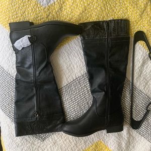 Black Boots Size 7.5 Brand Easy Street QVC